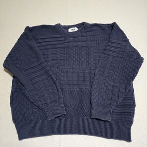 Vintage Lee Sport Men's Chunky Knit Purple Sweater Size Medium 100% Cotton